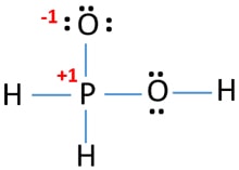 mark charges of atoms in H3PO2